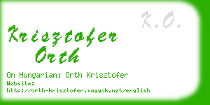 krisztofer orth business card